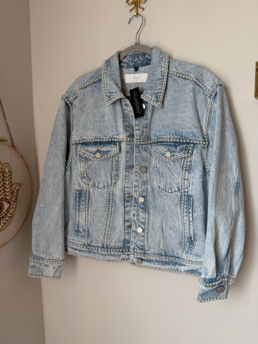 Blank nyc pearl trim Denim Jacket